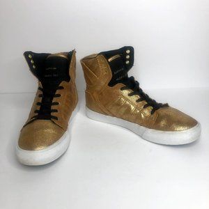 Supra Gold Glitter Skytops! Women's 6.5, Boys 5